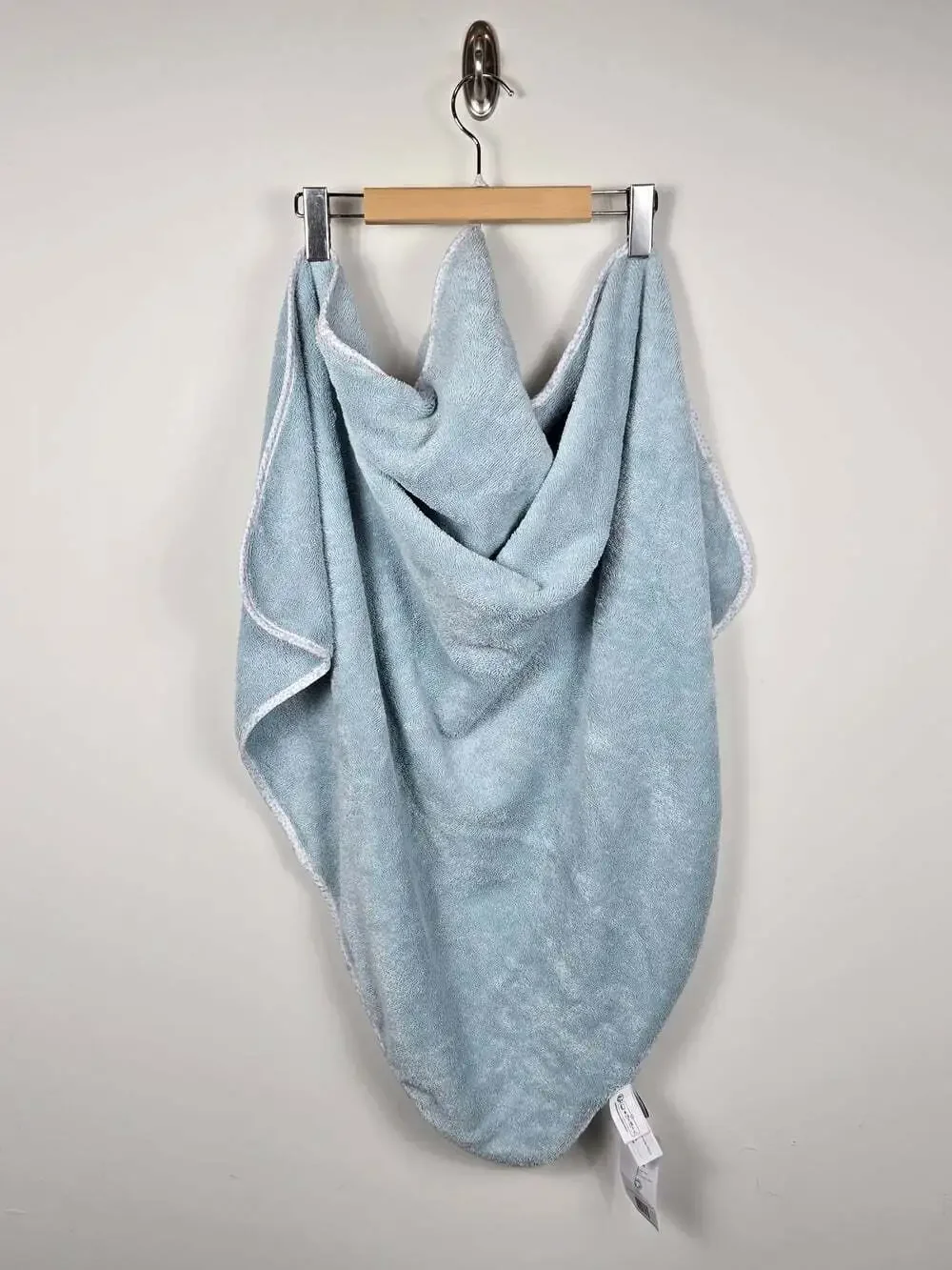 Carré Blanc Baby Hooded Bath Towel Blue Fox Moon Organic Cotton 31x31 New
